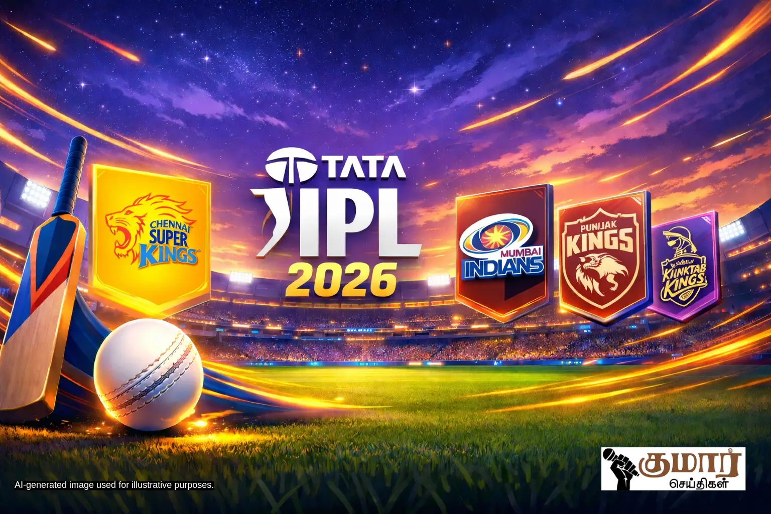 TATA ஐபிஎல் 2026 போட்டியின் முதல் கட்ட அட்டவணையை பிசிசிஐ அறிவித்துள்ளது