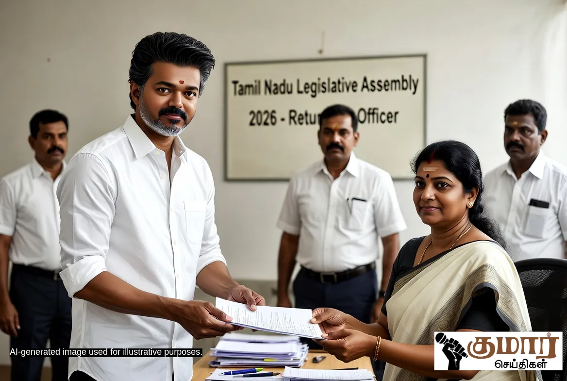 பெரம்பூரில் வேட்புமனு தாக்கல் செய்த கையோடு பிரச்சாரத்தைத் தொடங்கினார் விஜய்!